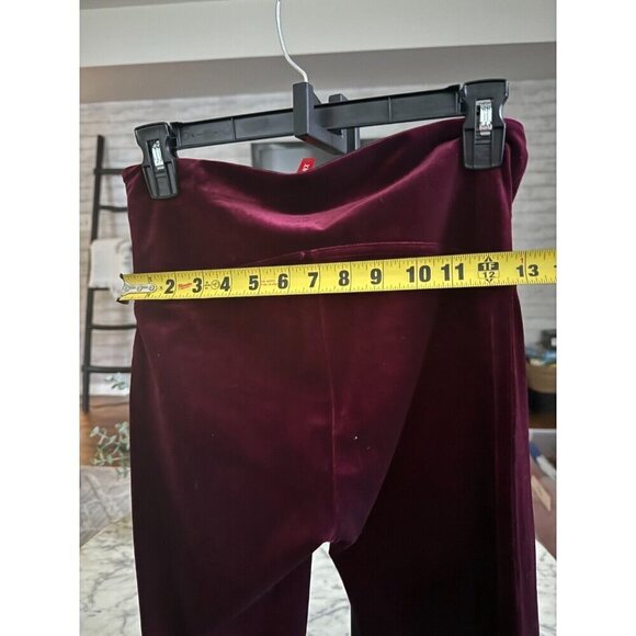 Spanx Velvet Velour Burgundy High Waisted Leggings Womens Size L - Picture 4 of 6